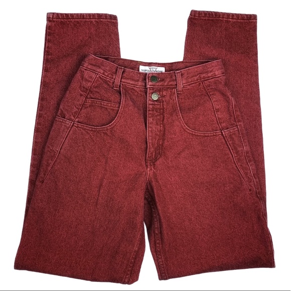 Guess Denim - Vintage Guess Dark Red High Waisted Mom Jeans